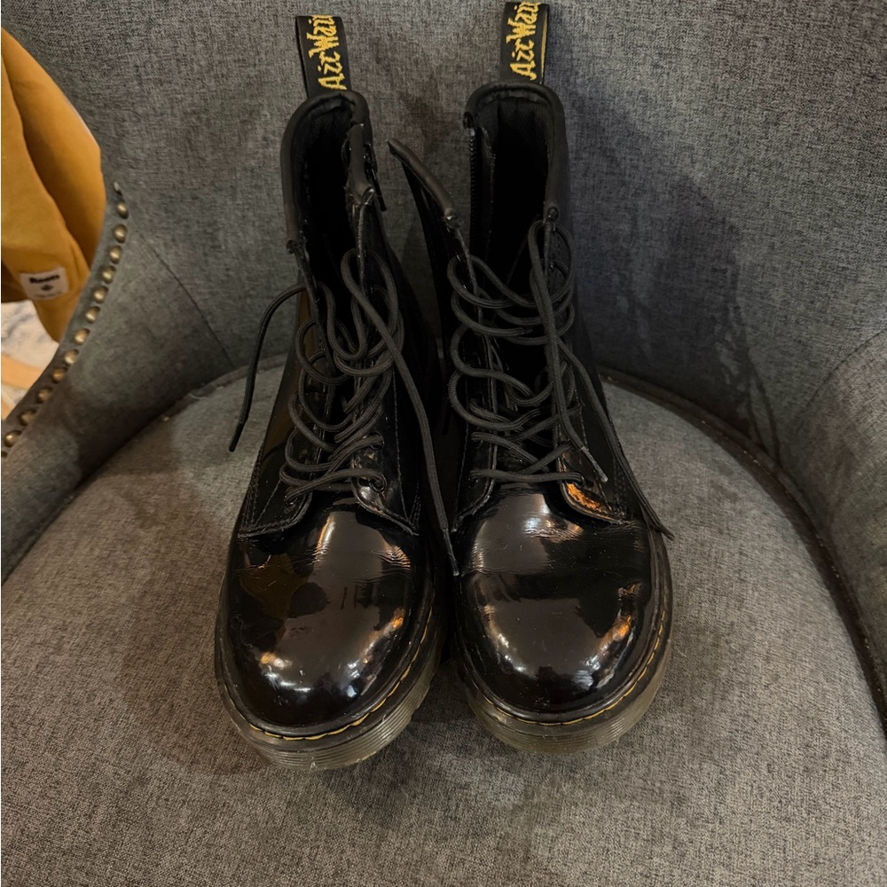 Dr. Martens Shiny Black Ankle Boots